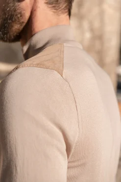 Almond Alcantara Bomber Jacket – Made In Italy|Pini Parma Cheap