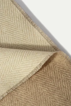 Beige And Off-White Reversible Herringbone Scarf - Made In Italy|Pini Parma Flash Sale