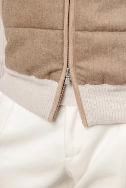 Beige Cardigan - Flannel & Knitted Wool - Made In Italy|Pini Parma Hot