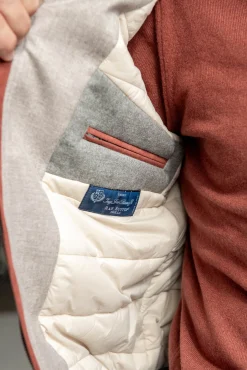 Beige Down Bomber In Loro Piana Wool With Rain System®– Made In Italy|Pini Parma Store