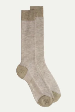 Beige Micro Fancy Short Socks - Made In Italy|Pini Parma Hot