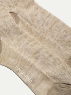 Beige Micro Fancy Short Socks - Made In Italy|Pini Parma Hot