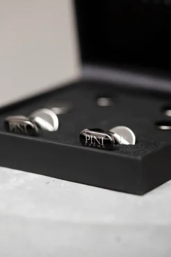Black Cufflinks And Dress Studs Set - Made In Italy|Pini Parma Online