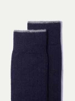Blue - Super Durable Wool Short Socks - Made In Italy|Pini Parma Clearance