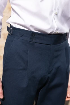 Blue Cotton Trousers "Soragna Capsule Collection" - Made In Italy|Pini Parma Online