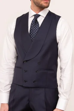 Blue Double Breasted Waistcoat - Made In Italy|Pini Parma New
