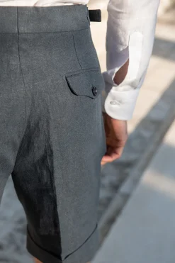 Blue Linen Shorts - Made In Italy|Pini Parma Hot