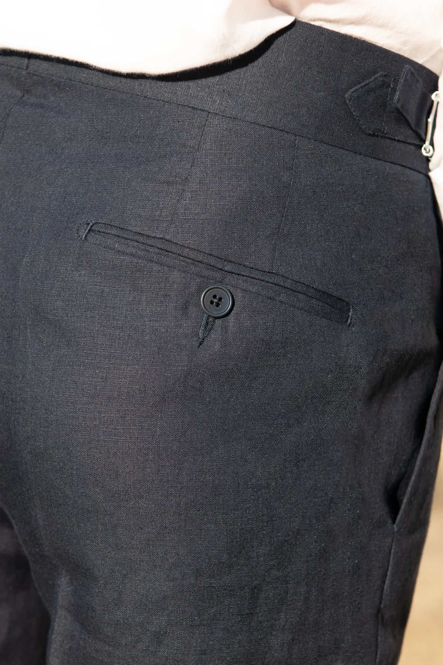 Blue Linen Trousers "Soragna Capsule Collection" - Made In Italy|Pini Parma Discount