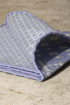 Blue Patterned Reversible Pocket Square - Made In Italy|Pini Parma Flash Sale
