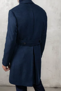 Blue Polo Coat In Loro Piana Wool – Made In Italy|Pini Parma Flash Sale