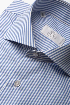 Blue Striped Shirt - Made In Italy|Pini Parma Clearance