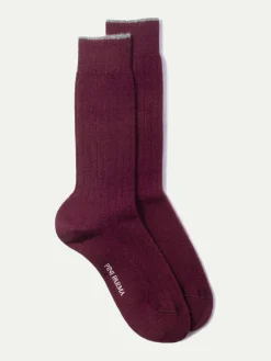 Bordeaux - Super Durable Wool Short Socks - Made In Italy|Pini Parma Clearance