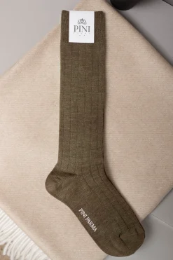 Brown - Super Durable Wool Short Socks - Made In Italy|Pini Parma Shop