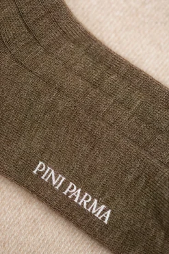Brown - Super Durable Wool Short Socks - Made In Italy|Pini Parma Shop