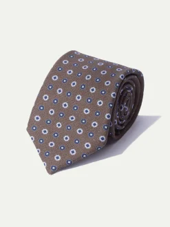 Brown Fancy Silk Tie - Made In Italy|Pini Parma Online