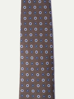 Brown Fancy Silk Tie - Made In Italy|Pini Parma Online