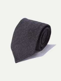 Dark Grey Flannel Tie - Hand Made In Italy|Pini Parma Flash Sale