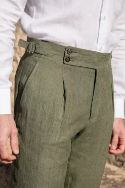 Green Linen Trousers 