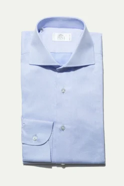 Light Blue Micro Fancy Shirt - Made In Italy|Pini Parma Best