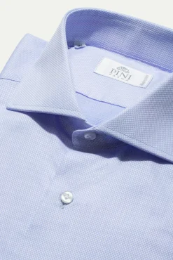 Light Blue Micro Fancy Shirt - Made In Italy|Pini Parma Best