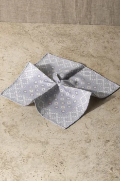 Light Blue Patterned Reversible Pocket Square - Made In Italy|Pini Parma Store