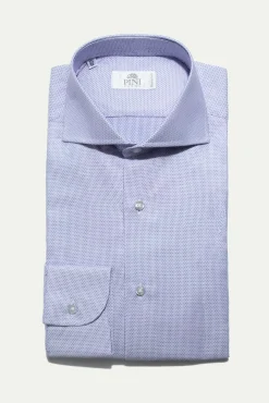 Light Blue Textured Shirt - Made In Italy|Pini Parma Online