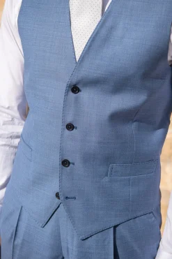 Light Blue Waistcoat "Made To Order" - Made In Italy|Pini Parma Sale