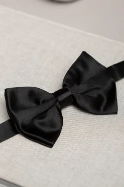 Pre-Tied Black Silk Bow Tie - Made In Italy|Pini Parma Cheap
