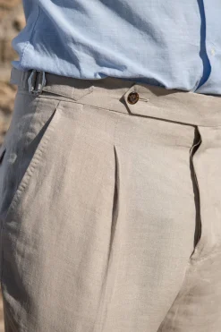 Stone Linen Shorts - Made In Italy|Pini Parma Store