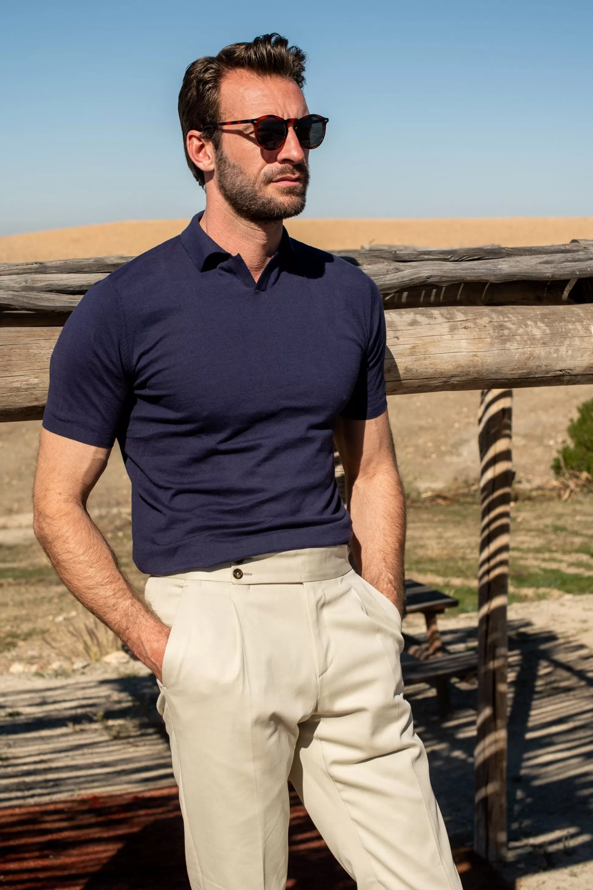 Beige Cotton Trousers "Soragna Capsule Collection" - Made In Italy | Pini Parma Cheap