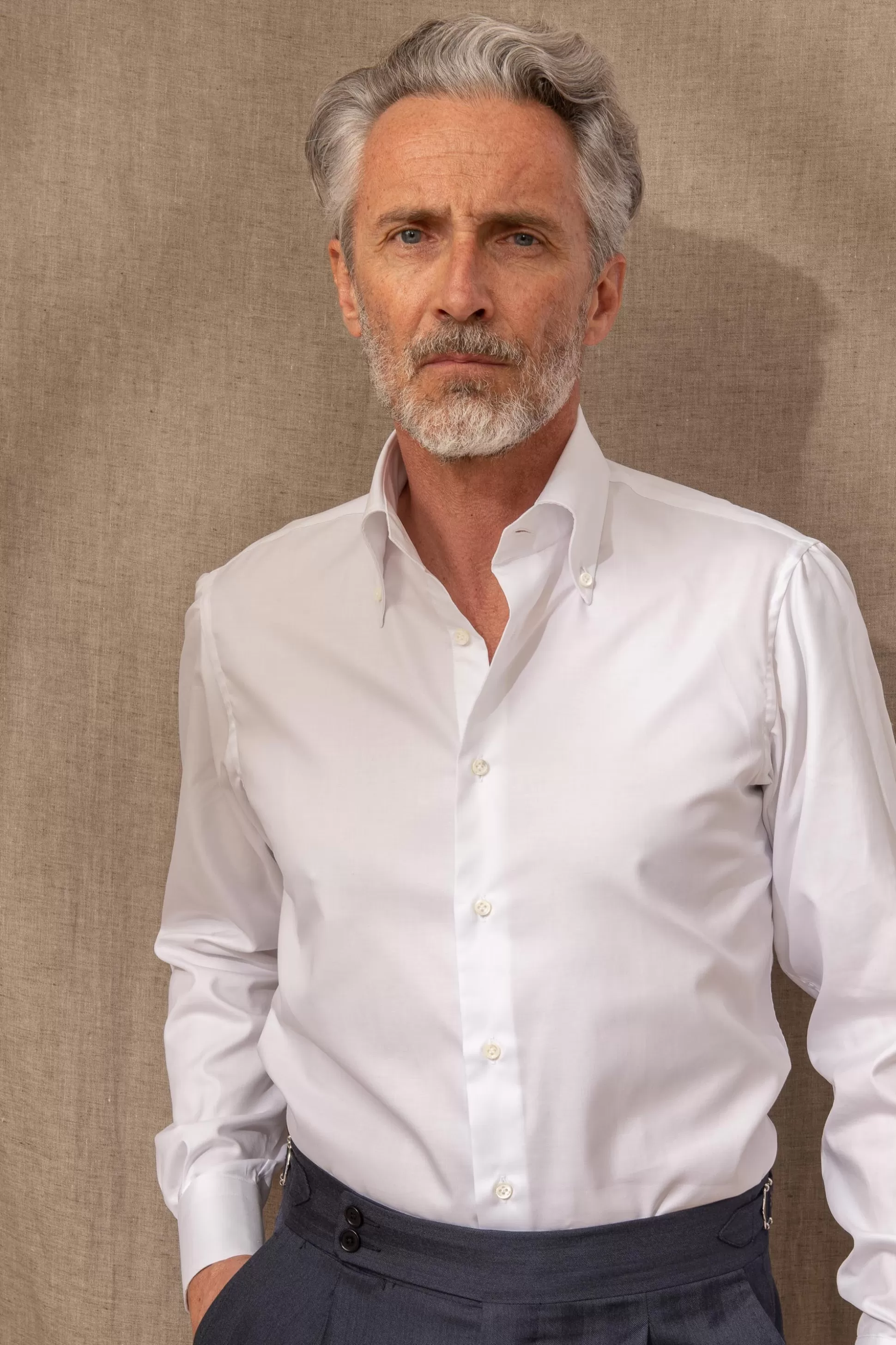 Button Down White Shirt "Sartoriale Collection"- Made In Italy | Pini Parma Outlet