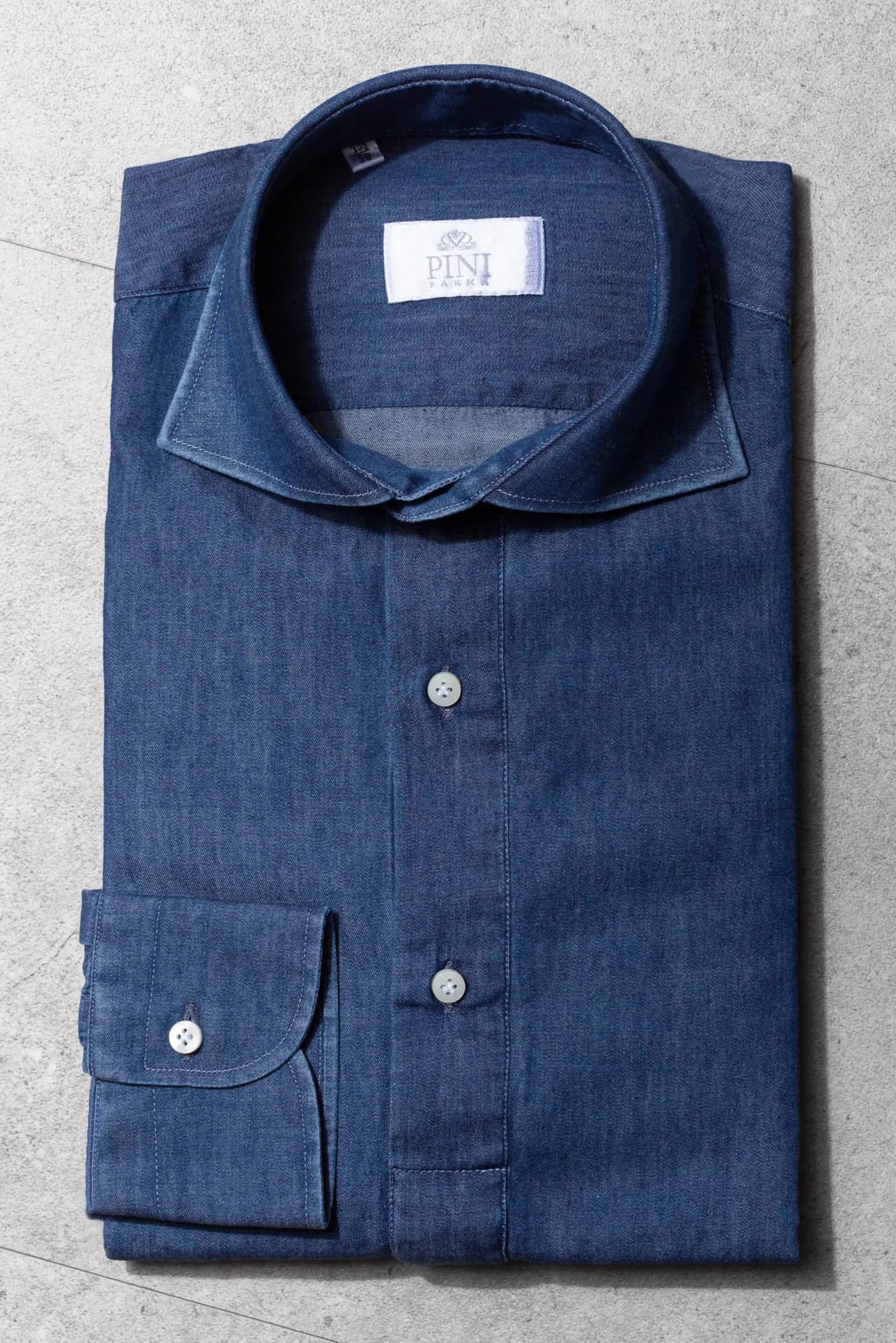 Denim Popover Shirt - Made In Italy | Pini Parma Hot