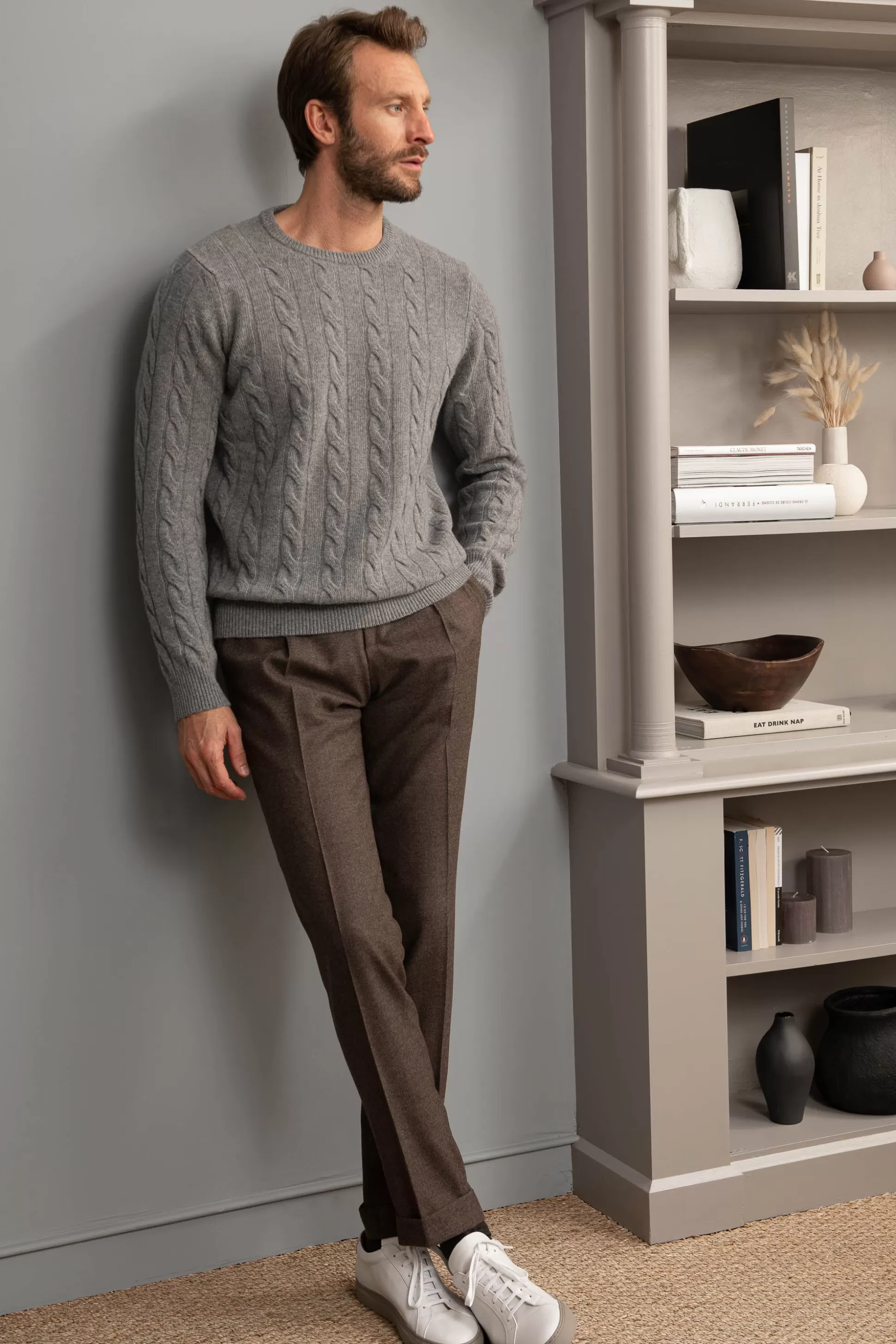 Grey Cable Knit Sweater – Made In Italy | Pini Parma Hot