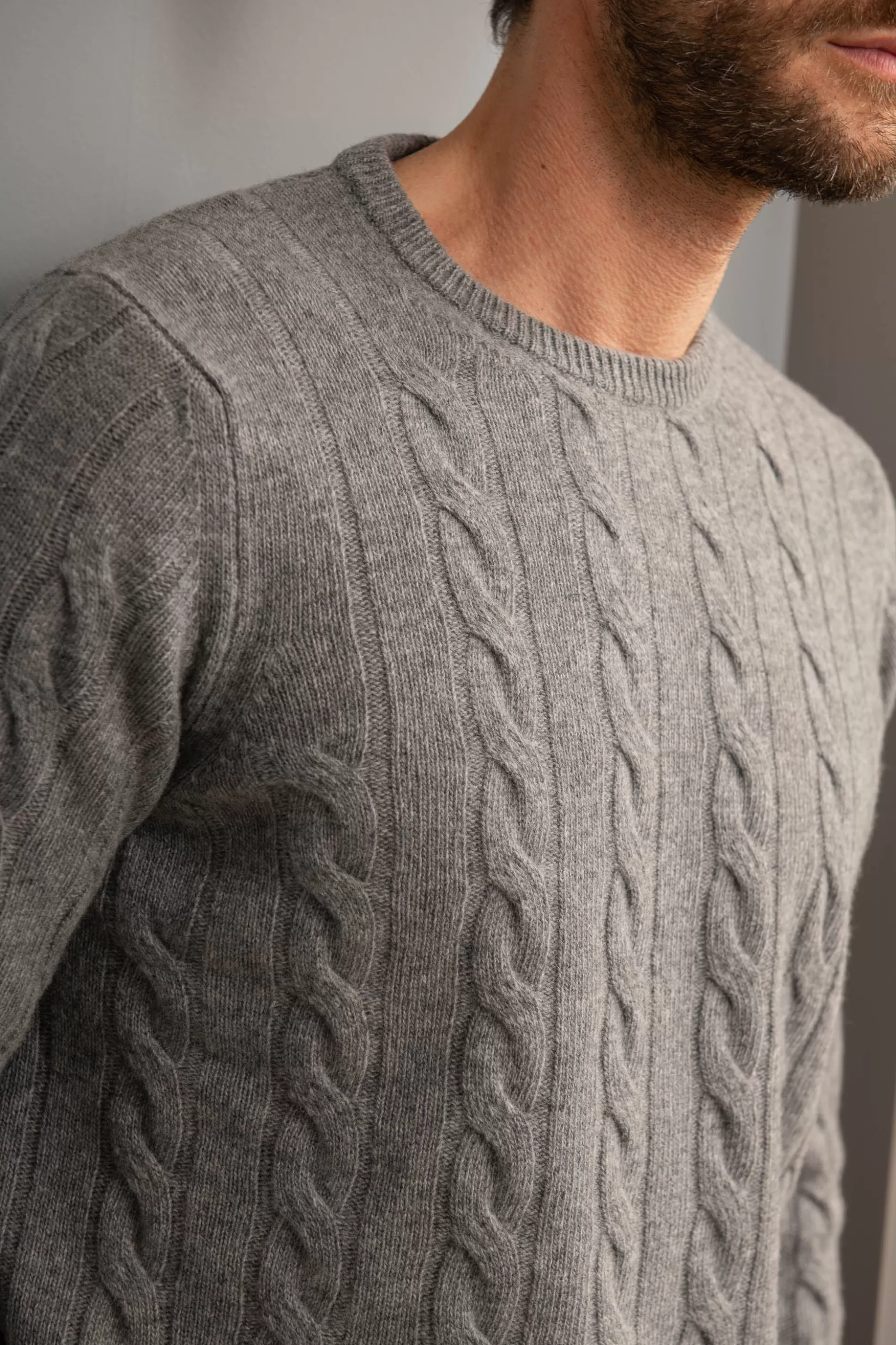 Grey Cable Knit Sweater – Made In Italy | Pini Parma Hot