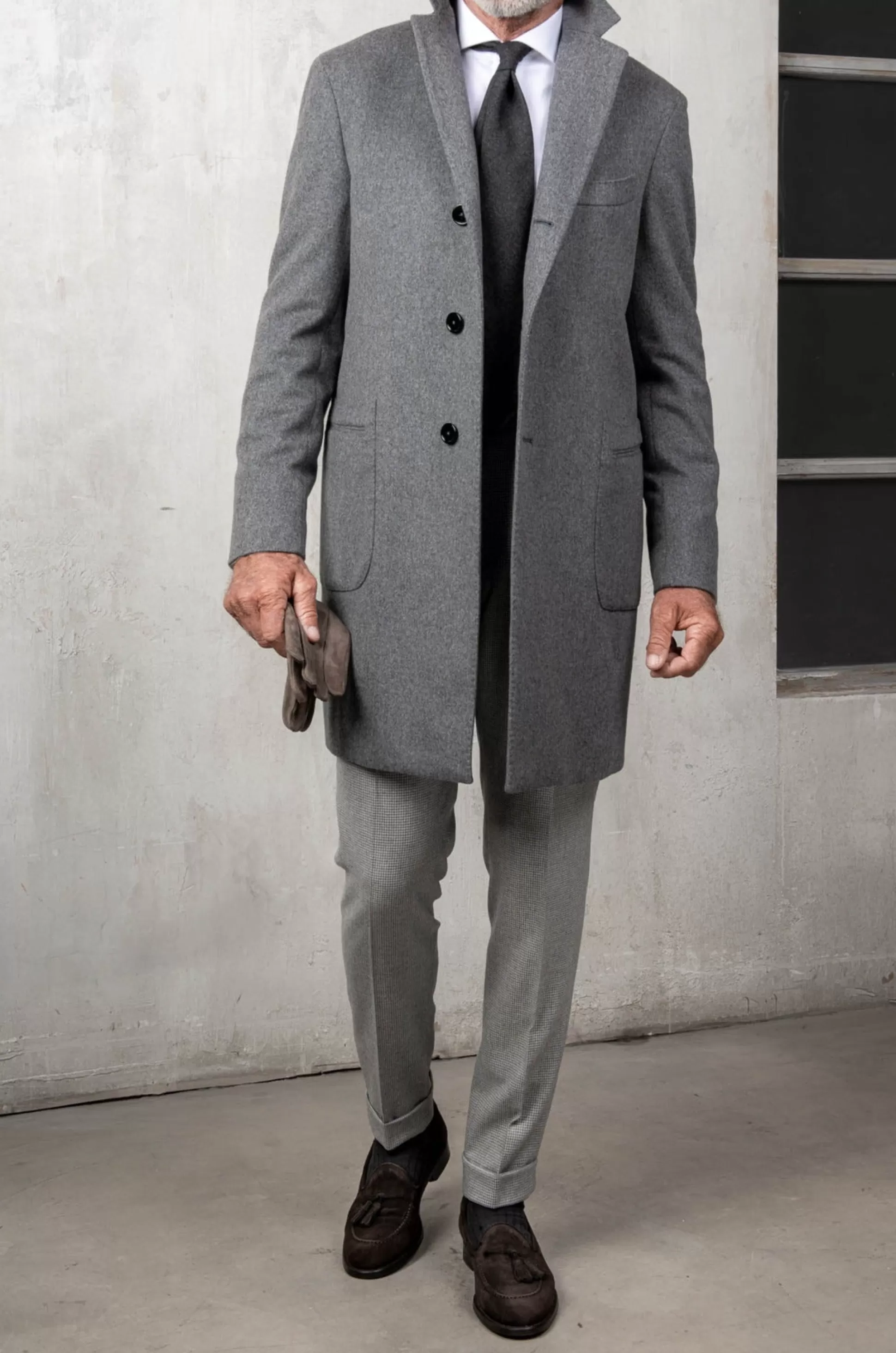 Grey Coat In Loro Piana Wool – Made In Italy | Pini Parma Discount