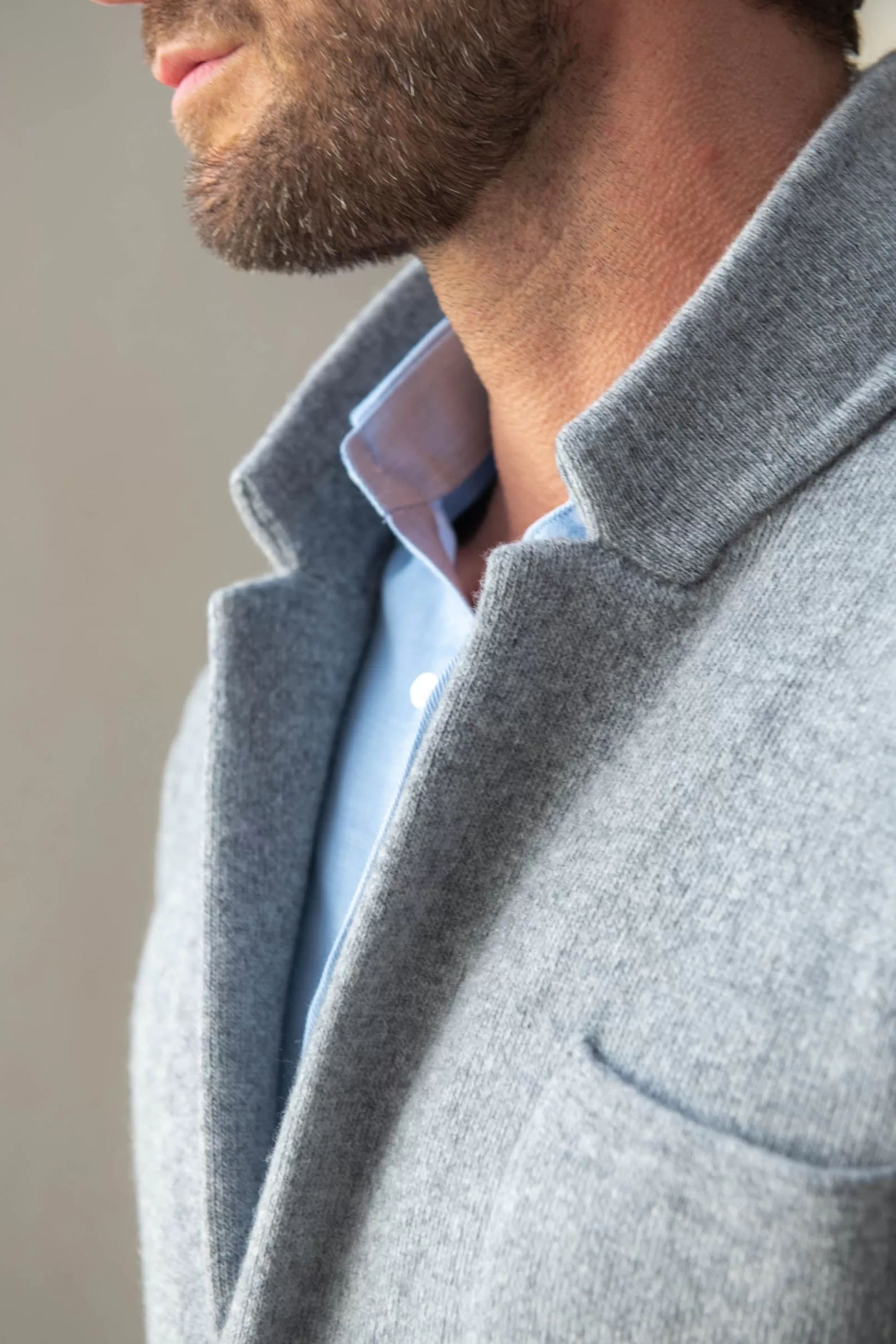 Grey Knitted Jacket – Wool And Cashmere – Made In Italy | Pini Parma Hot
