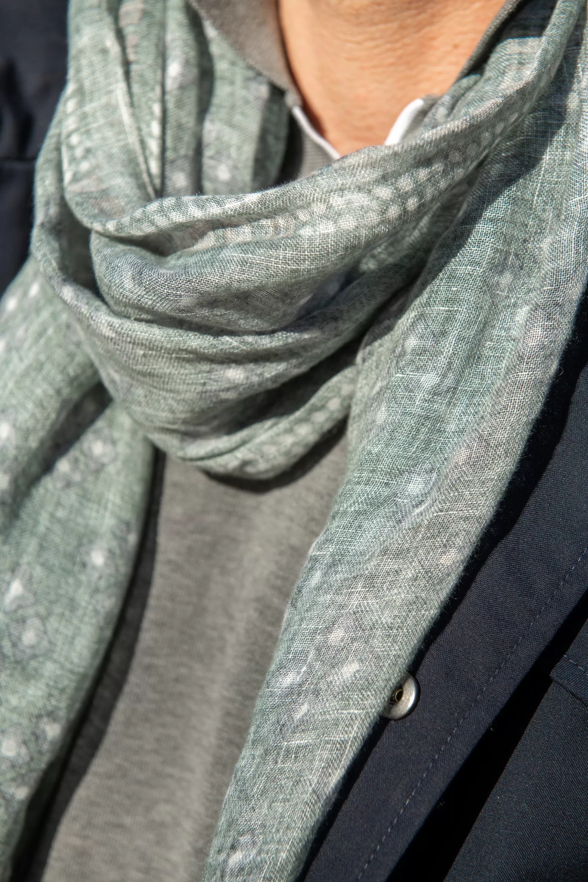 Sage Linen Scarf - Made In Italy | Pini Parma Best
